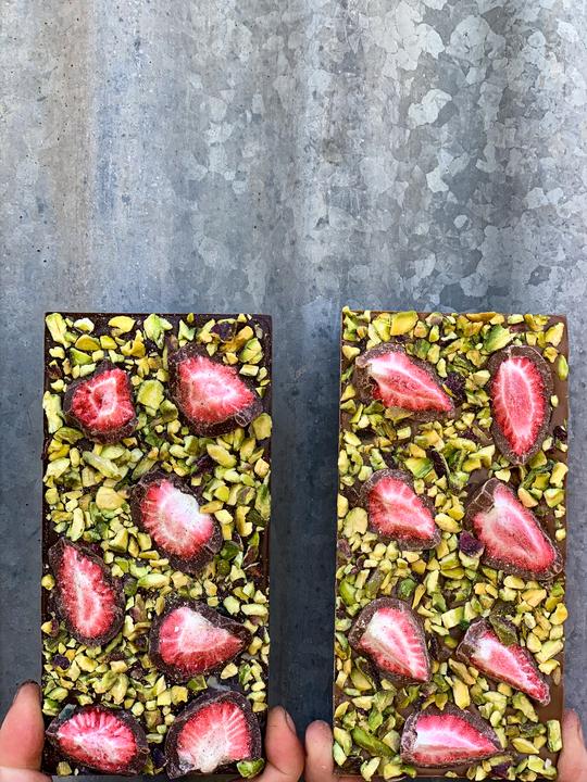 Strawberry & Pistachio Chocolate Blocks